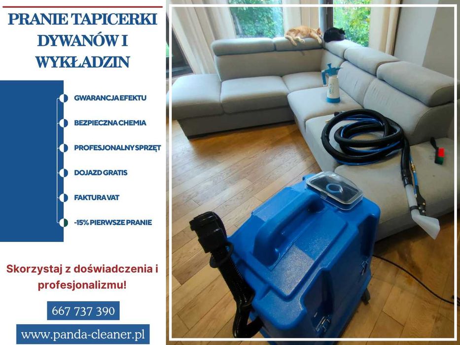 Pranie tapicerki, dywanów, wykładzin i materacy | -15% + Dojazd GRATIS