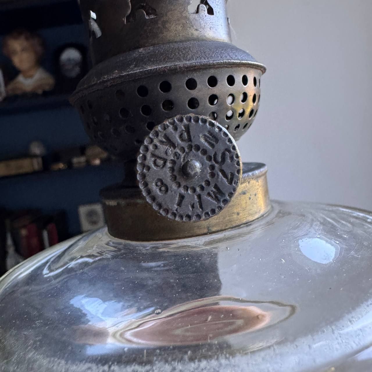 Lampa naftowa Szklana PKP XIX pocz XX wieku
