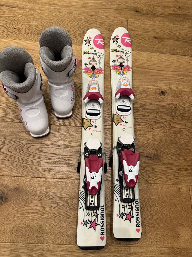 Narty Rossignol Princess 80 cm + buty Rossignol 18,5 cm