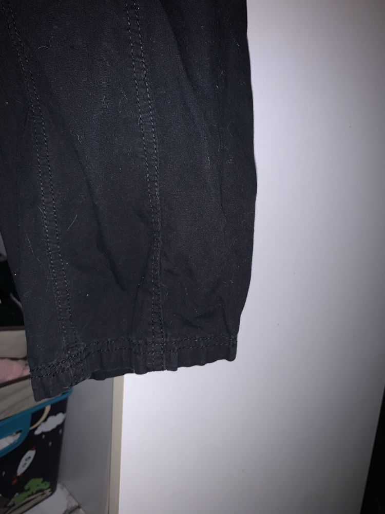 spodnie cargo czarne szerokie h&m