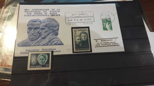 znaczki z Marią Curie