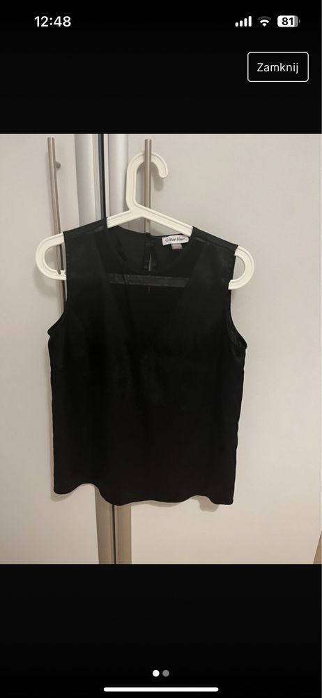 Czarna bluzka z siateczką Calvin Klein
