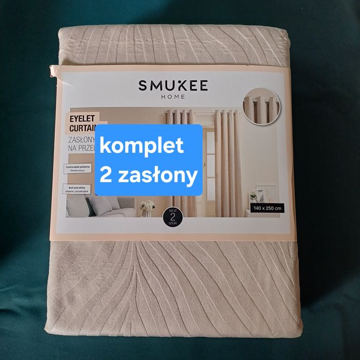 Zasłony aksamitne welwetowe NOWE beż ecru