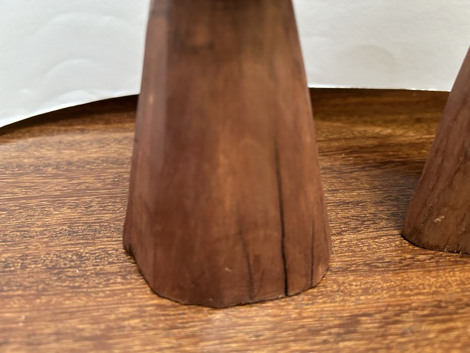 2 drewniane rzeźby ludowe z okresu PRL