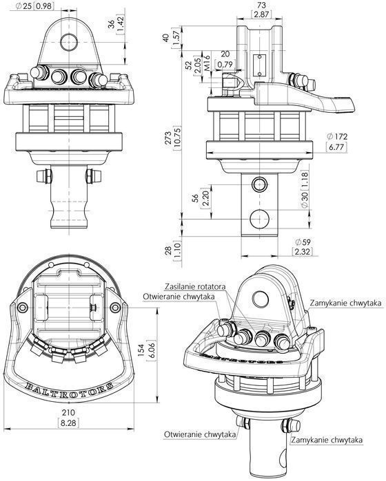 Rotator Hydrauliczny GR46 ŻURAW ŁADOWACZ HDS 4,5T [0201]