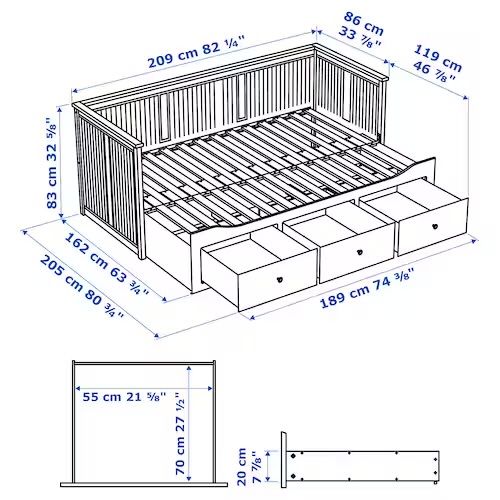 Rama od leżanki hemnes ikea