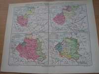 Prusy  oryginalna XIX w. mapa historyczna