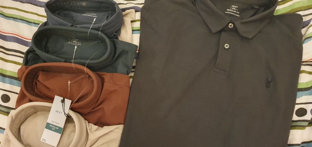 Next 5 pack koszulki polo męskie XXL  grey blue green red stone