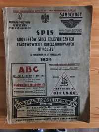 Spis abonentów sieci telefonicznych 1934