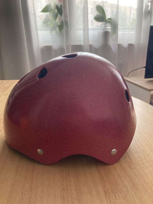 Kask rowerowy różowy z brokatem na rolki dziecięcy