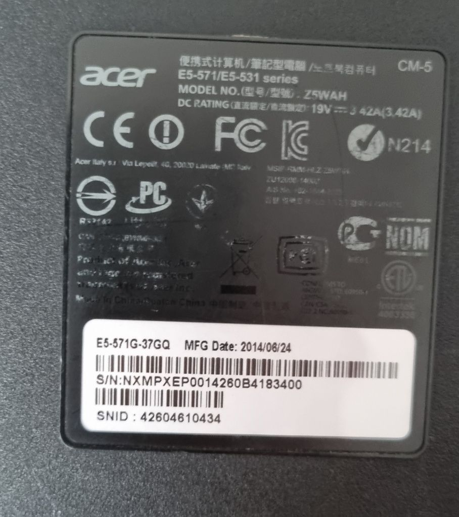 Acer E5-571G-37GQ