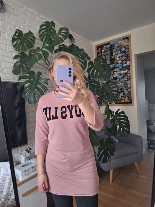 Długi bawełniany sweter, bluza rozmiar S lub M BIK BOK