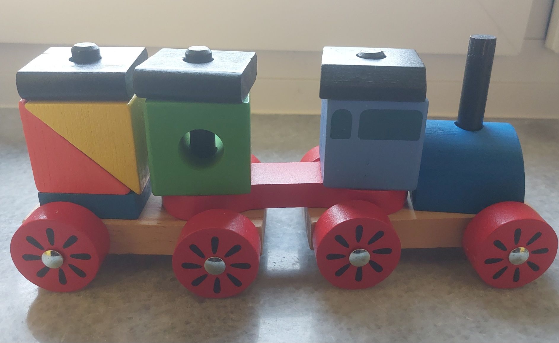 Play tive kolejka drewniana pociąg drewniany lidl puzzle