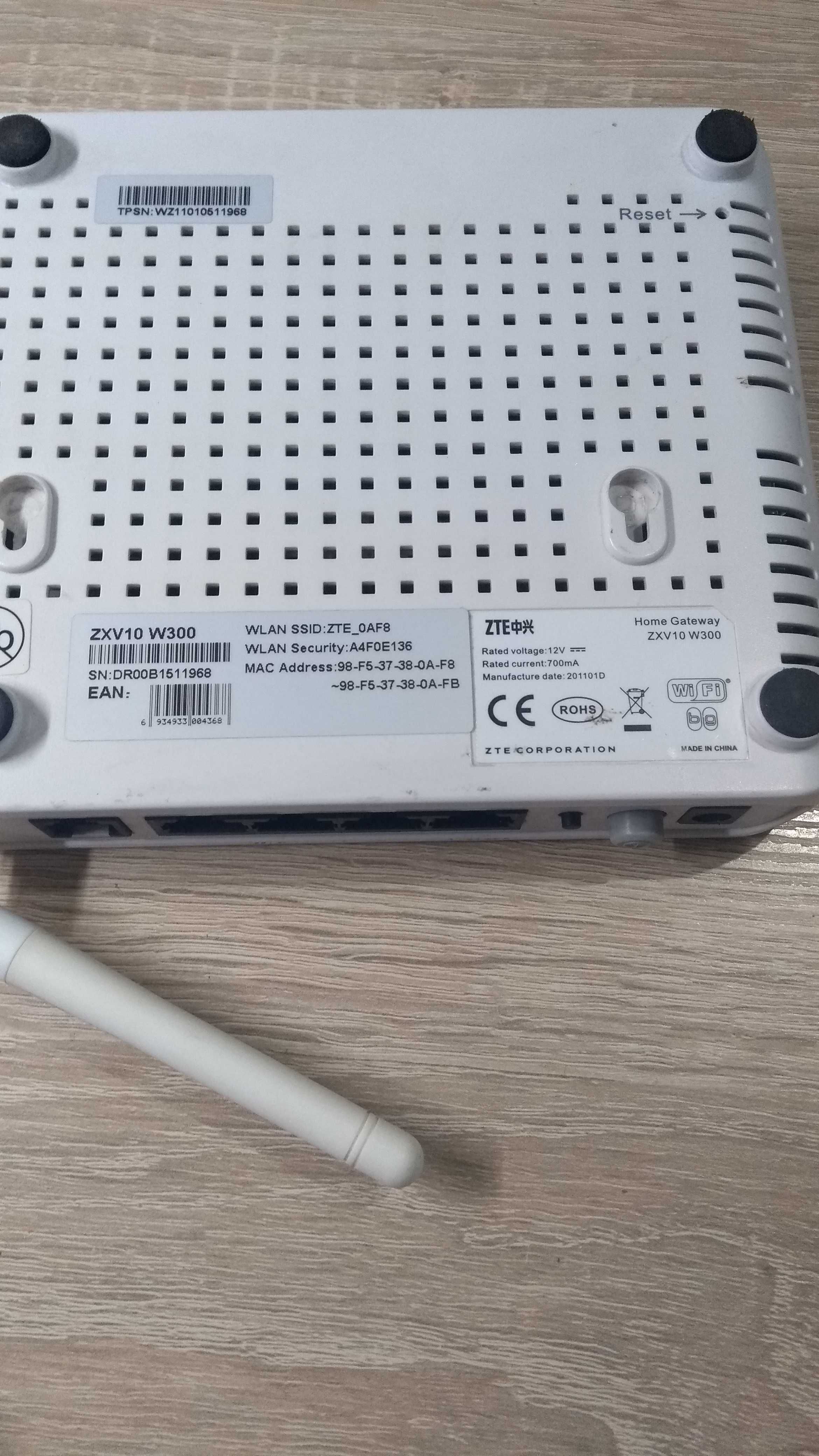 Router ZTE ZXV10 W300 ZASIL Kabel USB