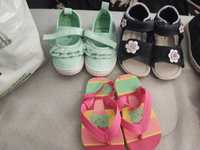 Zestaw 3 pary buty dla dziewczynki sandałki japonki tenisówki