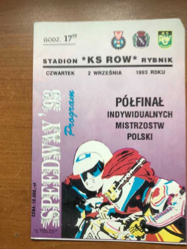 Program żużlowy Półfinał IMP [Rybnik, 1990r.]