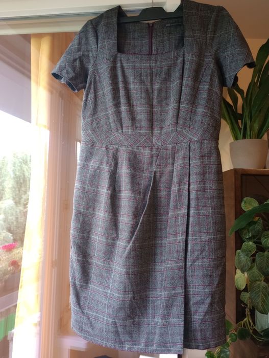 Sprzedam sukienkę w kratkę biuro praca ślub elegancka