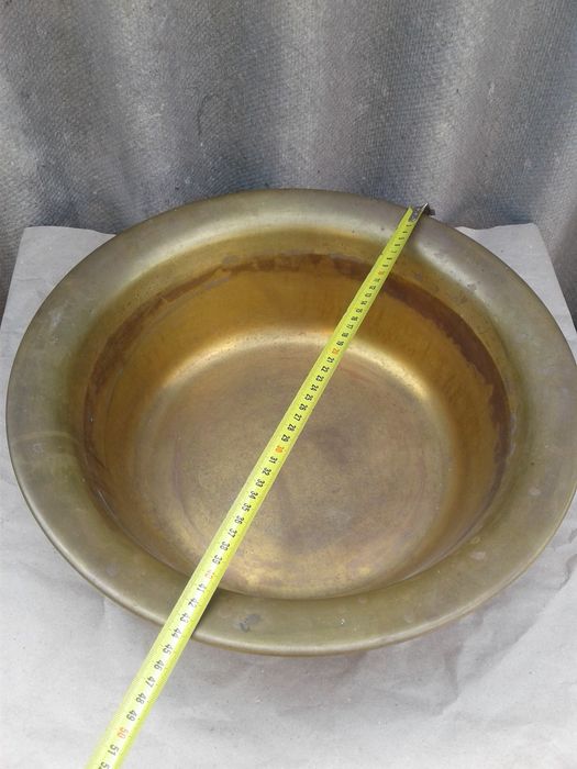 Большой таз латунный для варки варенья СССР миска медная латунная