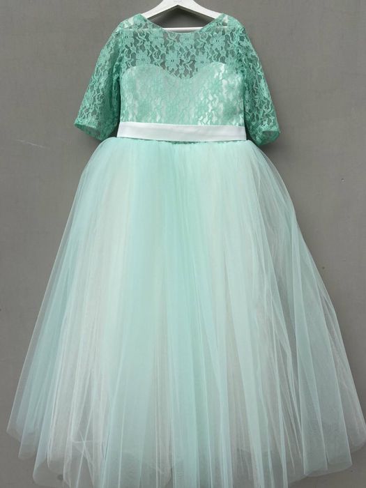 Сукня біла та коліра тіффані  для дівчини