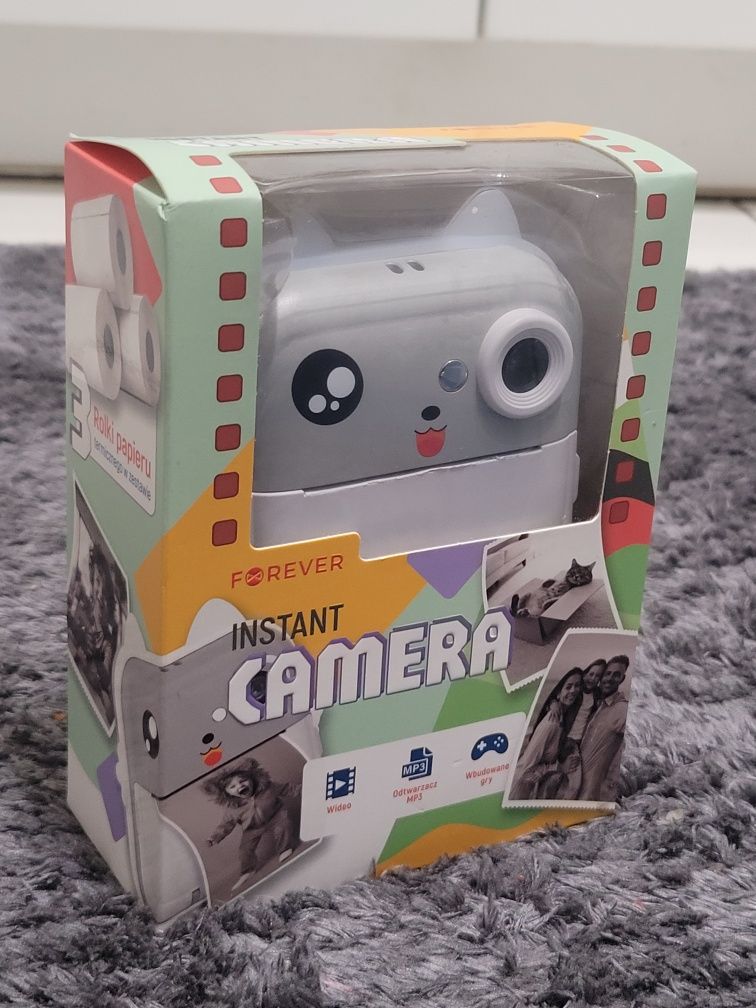 Forever instant camera, Aparat natychmiastowy, mini drukarka - szary