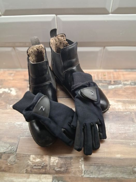 Buty i rękawiczki do jazdy konnej, rozmiar 37