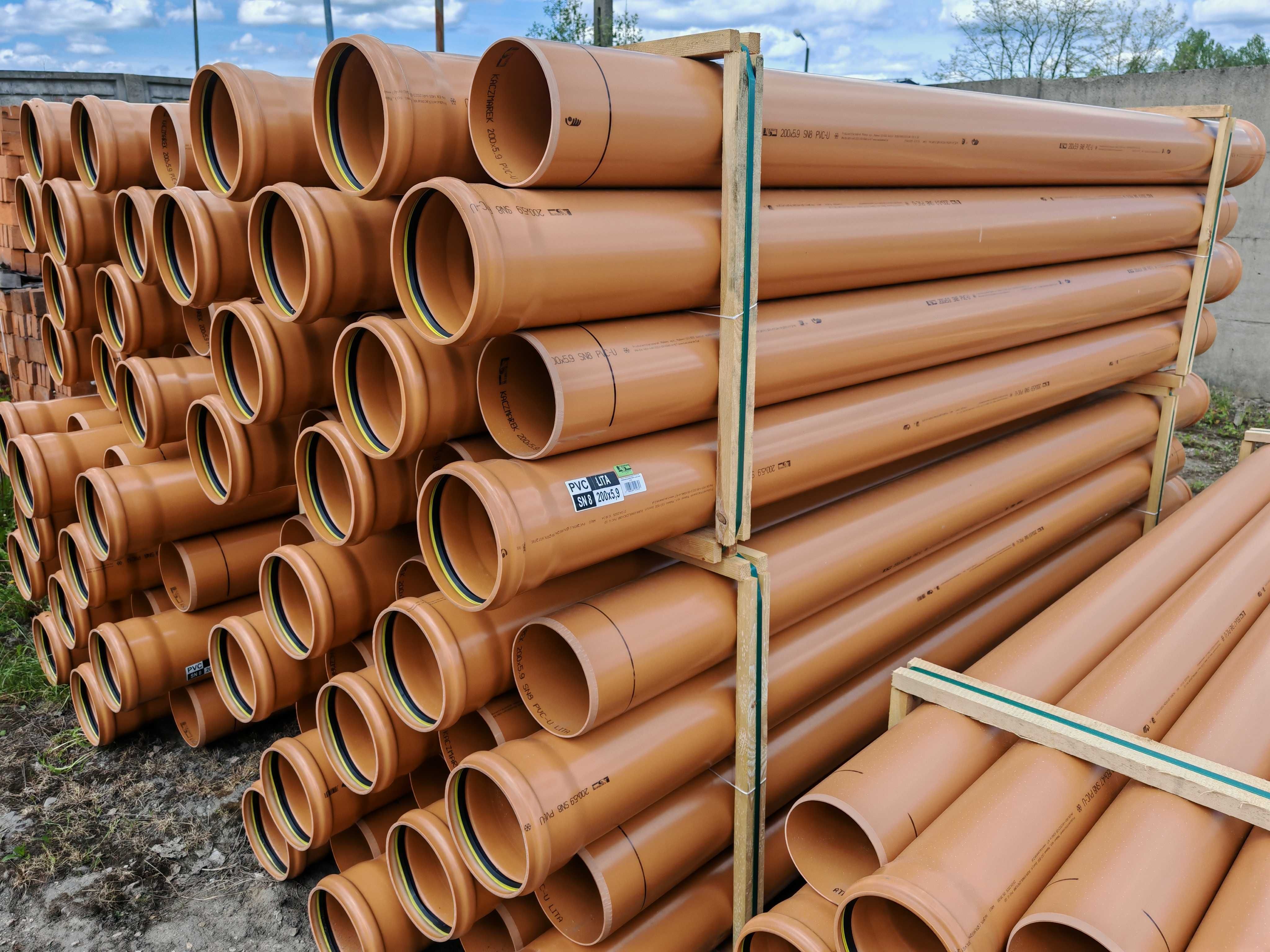 Rura kanalizacyjna PVC SN8 lita DN200x5,9x3000