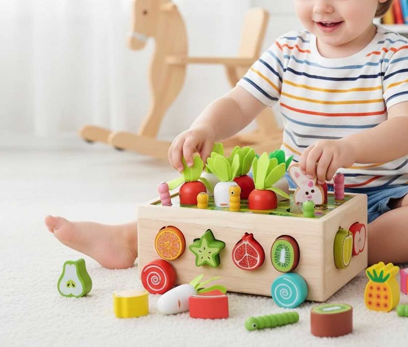 Nowe Klocki Drewniane Edukacyjne Konstrukcyjne Sorter Na Prezent Mocne