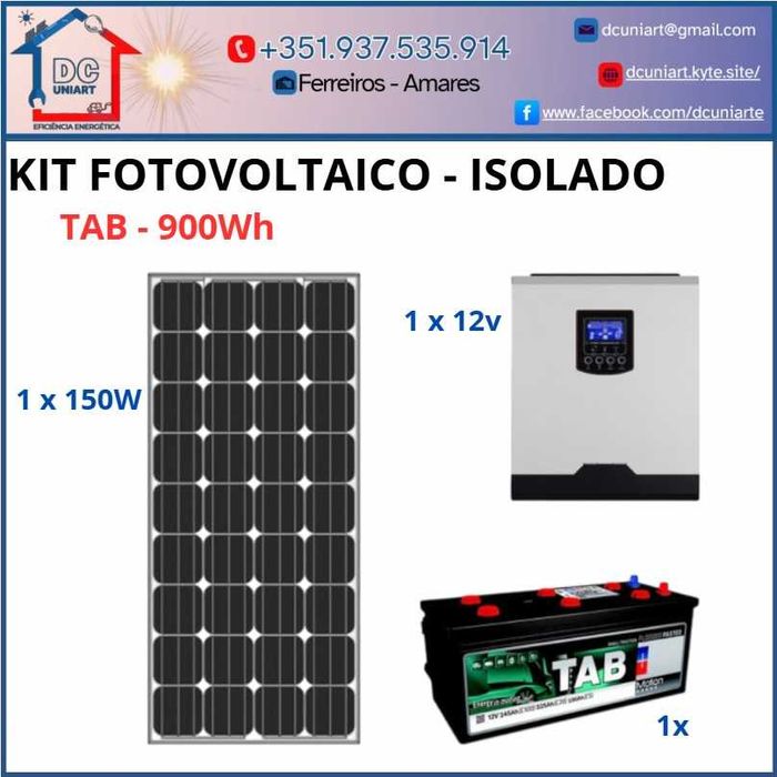 Kit Fotovoltaico Isolado 900Wh TAB