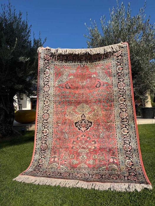 Jedwabny r.tkany dywan perski GHOUM / GHOM 195x125 galeria 11 tyś