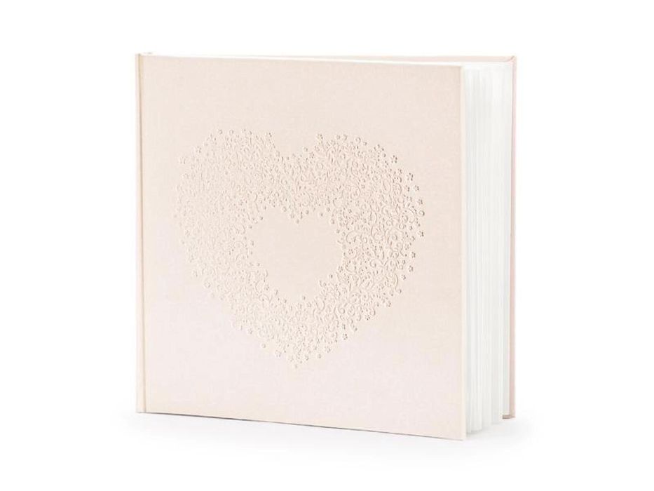 Księga Gości jasno różowa 20,5x20,5cm 22 kartki PartyDeco oprawa: