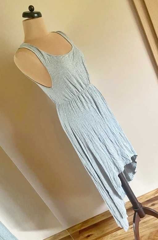 sukienka dres szara amisu asymetryczna dluzszy tył s m