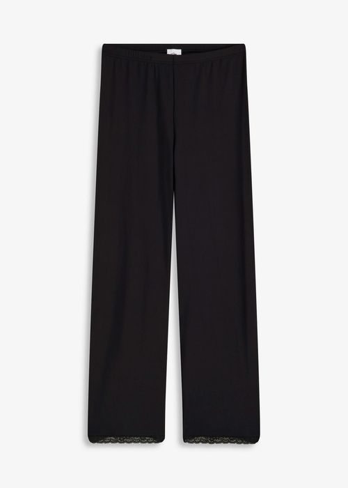 B.P.C legginsy rybaczki 3/4 czarne koronką ^44/46