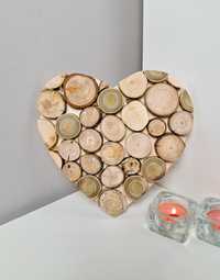 Drewniana zawieszka serce dekoracja prezent na dzień matki rocznica