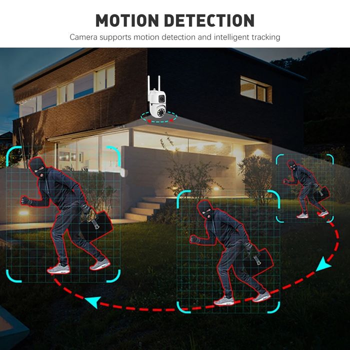 Камера 8мп Wifi PTZ 2 об'єктива 2 картинки відеонагляд