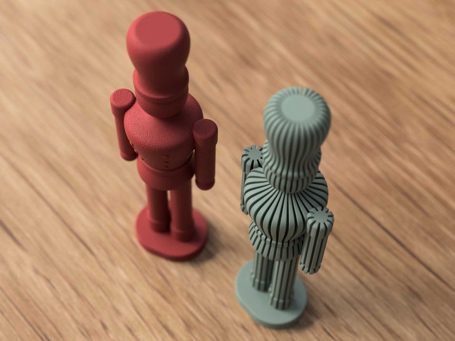 Dekoracyjny Dziadek do Orzechów – żebrowana świąteczna figurka druk 3D