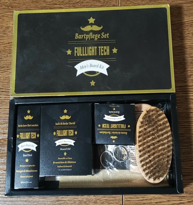 Zestaw kosmetyków do pielęgnacji zarostu.