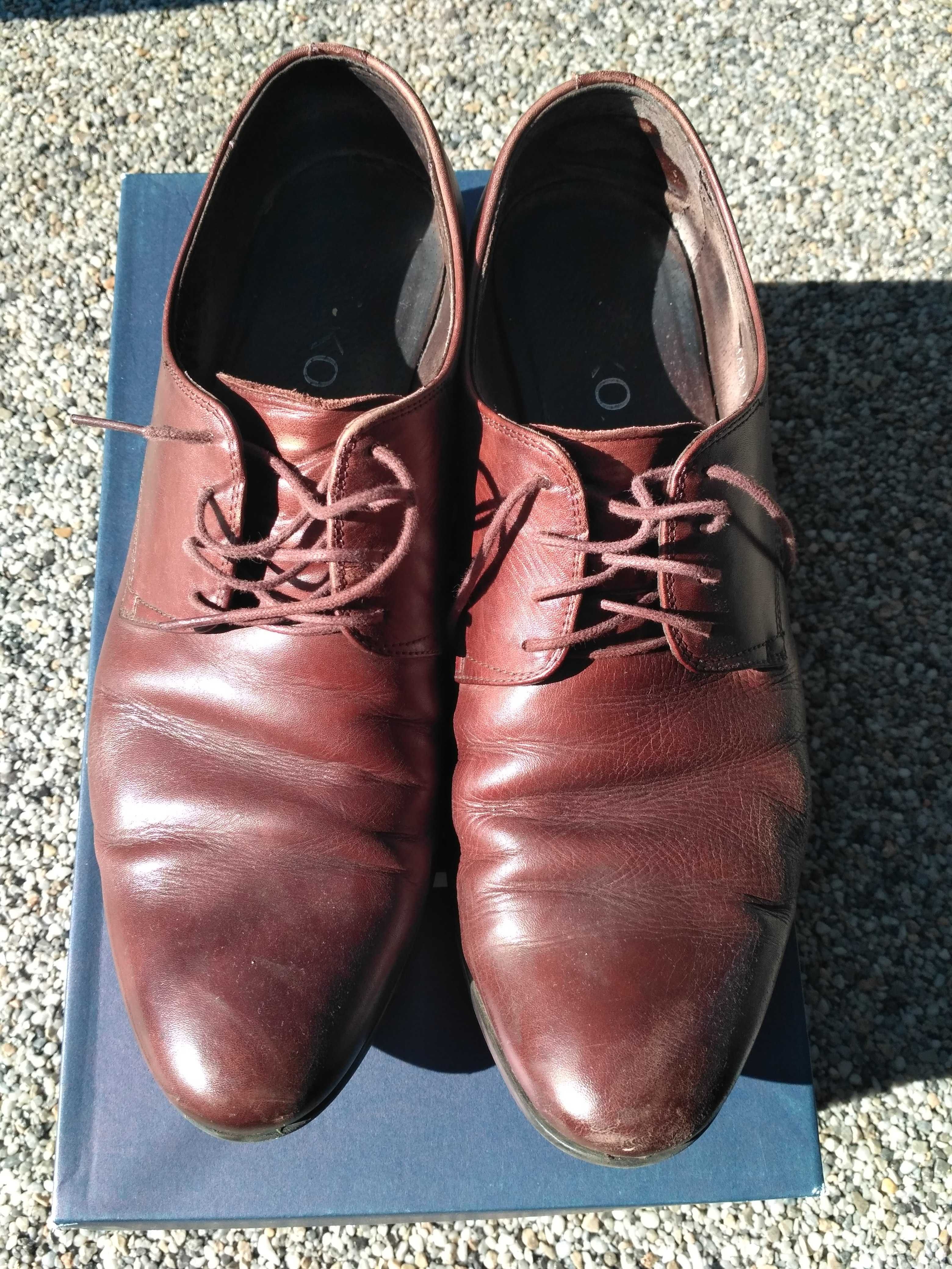 buty męskie wizytowe 41 eleganckie półbuty do garnituru pantofle ryłko