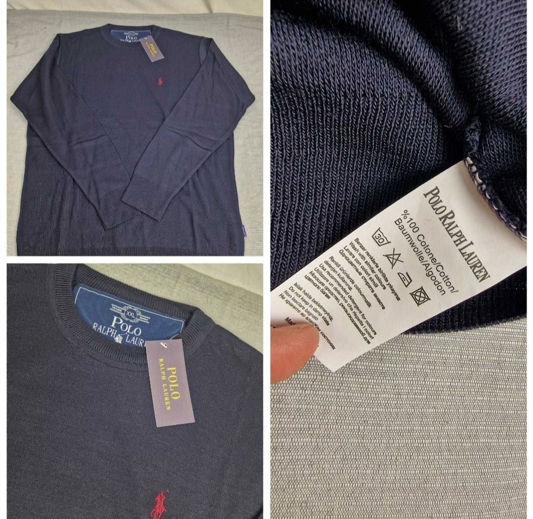 Sweter męski okrągły kolnierzyk Ralph lauren kolory premium