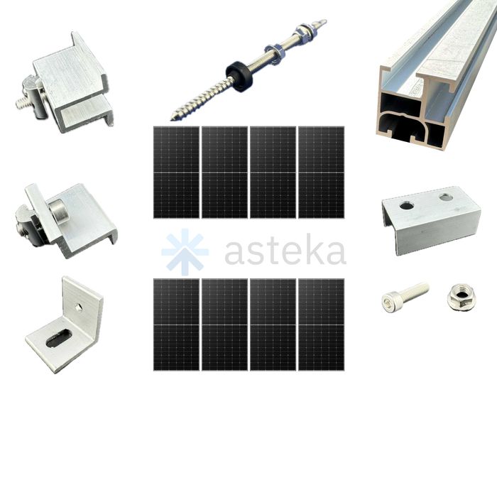 Кріплення для 8 панелей на алюмінієвому профілю