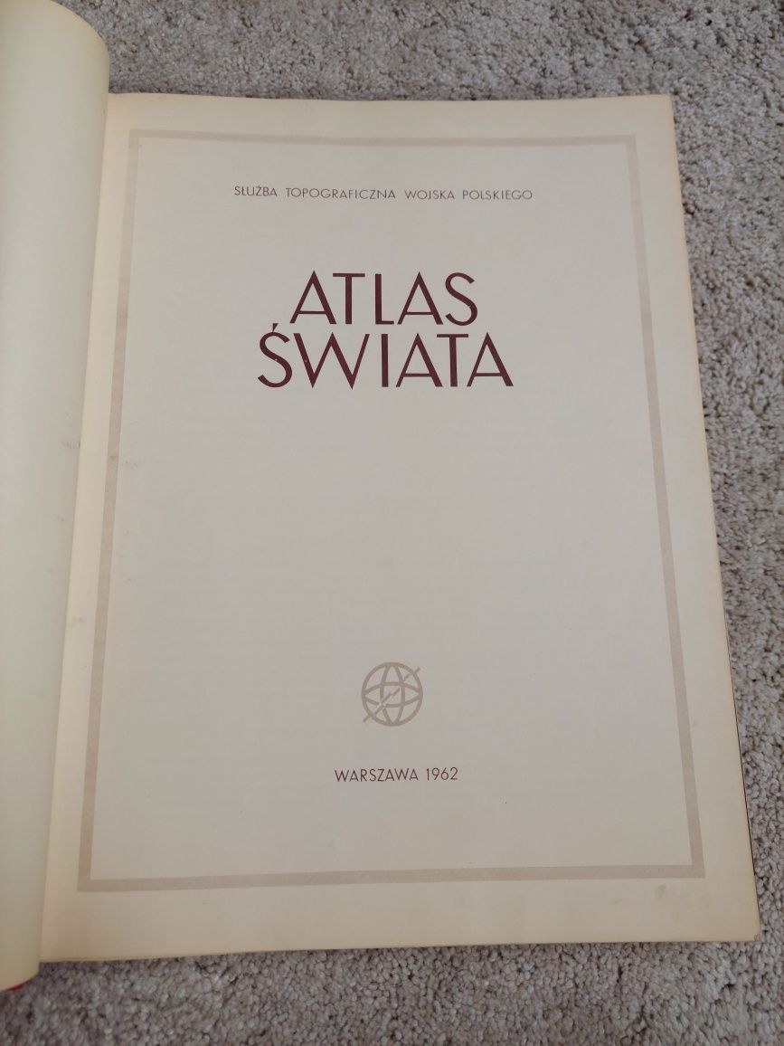 Atlas świata kolekcjonerski PRL 1962 vintage