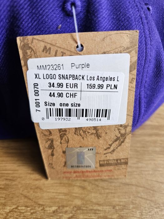 Nowa czapka z daszkiem Mitchell&Ness NBA LA Lakers XL Logo Snapback