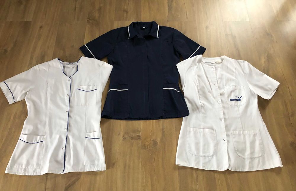 Bluzki medyczne R.M ( 38 )uniform, mundurek, fartuch, białe, granatowe