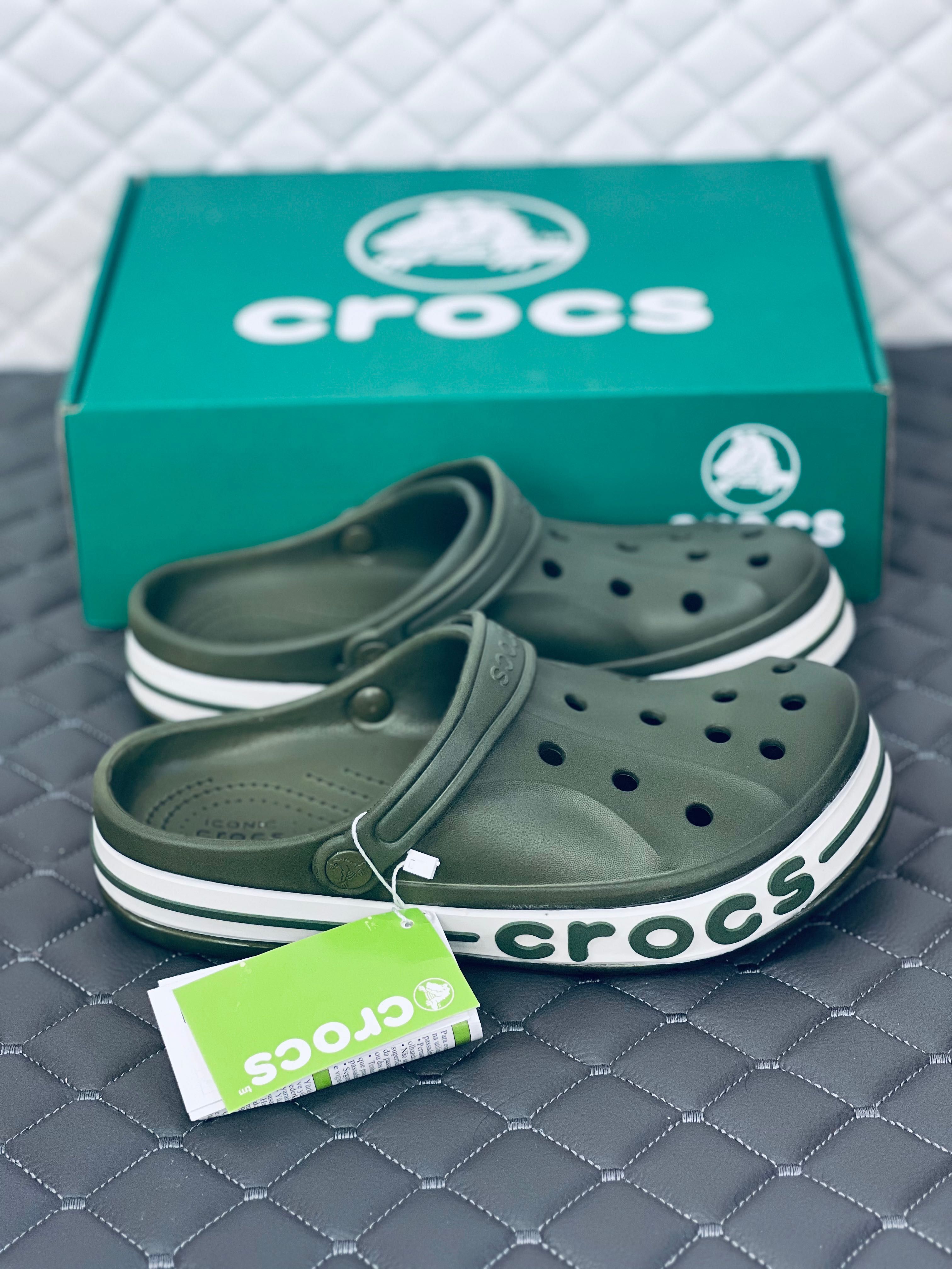 Crocs crocsband bayaband cloc khaki кроксы женские летние хаки