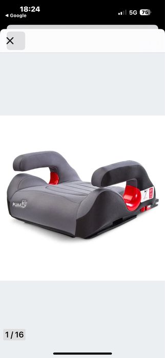 Caretero fotelik podstawka PUMA 22-36kg z isofixem - graphitte