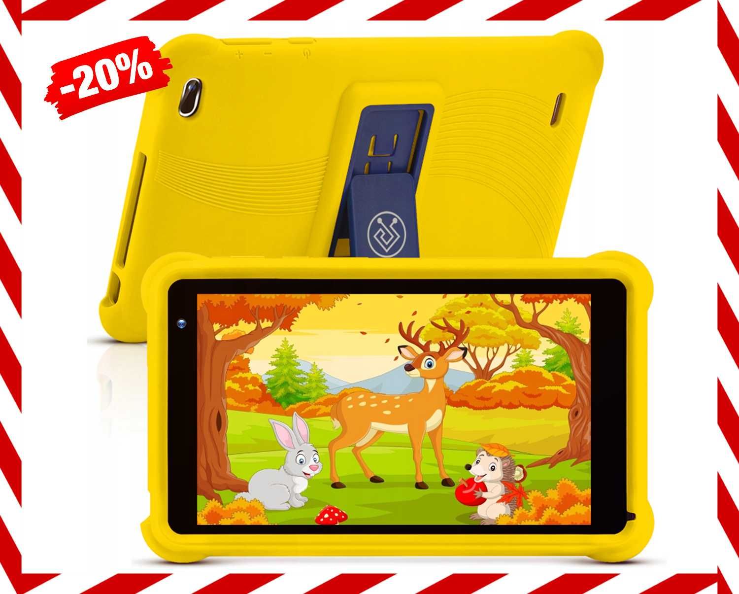 NOWOCZESNY TABLET Dla Dzieci 7" 32GB Żółty Gry WiFi *Wyprzedaż*