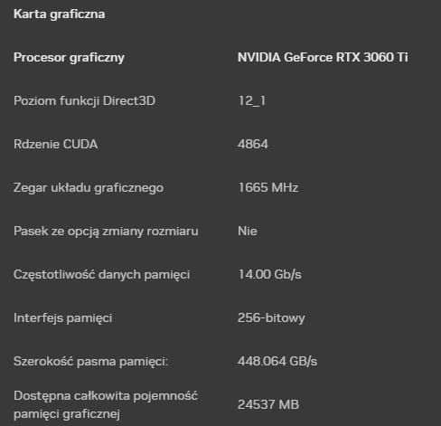 RTX 3060Ti karta graficzna użytkowana rok