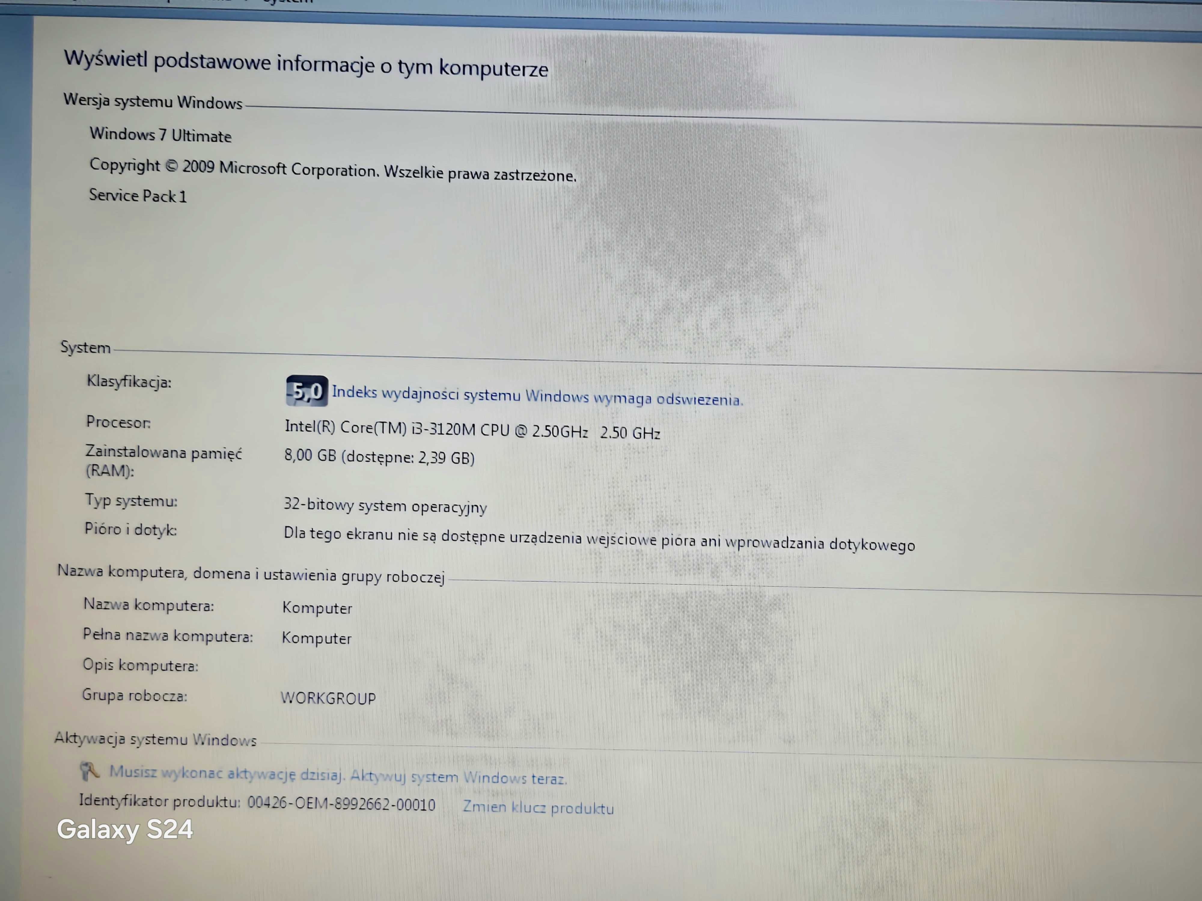 Toshiba Satellite Pro C70-A-12H - Intel Core i3 3120M / 17,3" 8 Ram