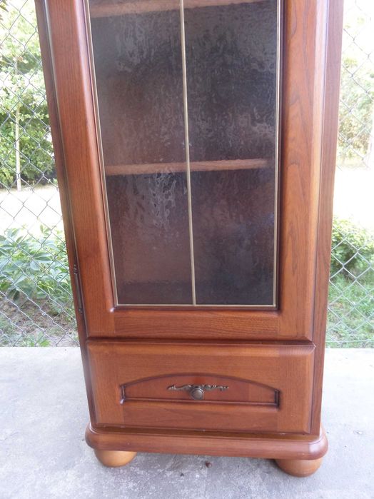 Piękna stylowa witryna słupek BAWARIA orzech stan bdb DOWÓZ WYSYŁKA