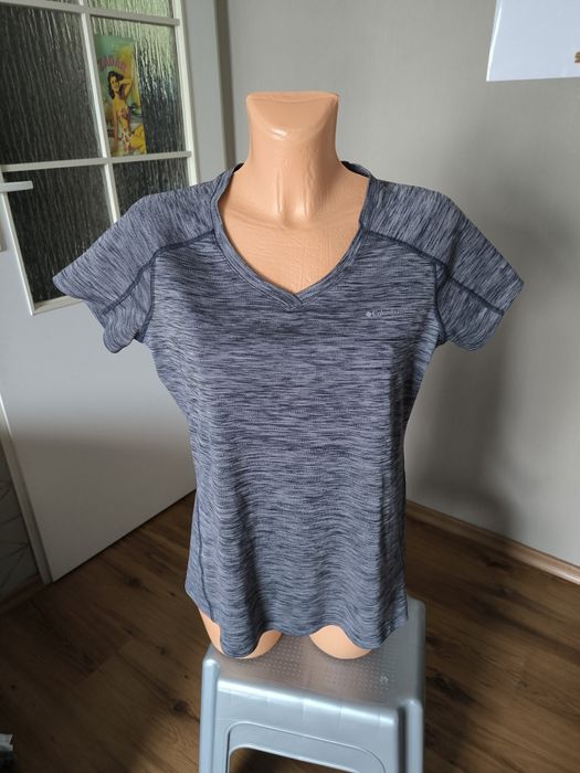 Columbia t-shirt damski L trening omni freeze szary melanż