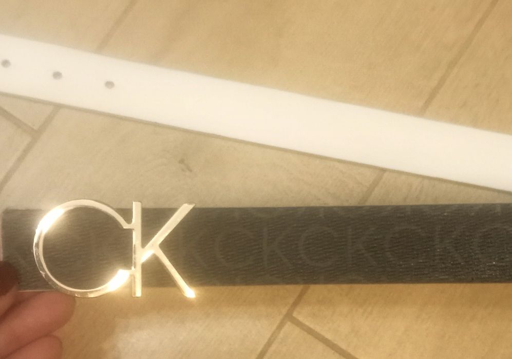 Pasek skórzany Calvin Klein 2w1, stan bardzo dobry, r. 80,
